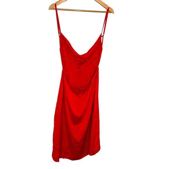 Fame & Partners The Toluca Dress Open Back Sheath High-Low Sleeveless Red 10 - Picture 6 of 11